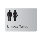 Unisex Toilet Anodised Aluminium Braille Sign