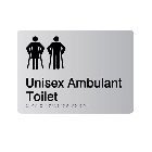 Unisex Ambulant Acrylic Silver Braille Sign