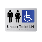 Unisex Accessible LH Acrylic Silver Braille Sign