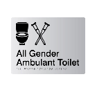 All Gender Ambulant Acrylic Silver Braille Sign