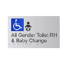 All Gender Accessible RH Baby Change Anodised Aluminium Braille Sign