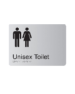 Unisex Toilet Anodised Aluminium Braille Sign