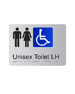 Unisex Accessible LH Anodised Aluminium Braille Sign