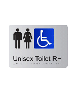 Unisex Accessible RH Anodised Aluminium Braille Sign