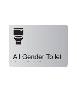All Gender Toilet Anodised Aluminium Braille Sign