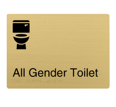 All Gender Toilet Gold Designer Braille Sign