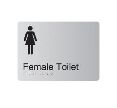 Female Toilet Anodised Aluminium Braille Sign