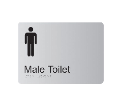 Male Toilet Anodised Aluminium Braille Sign