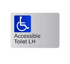 Accessible Toilet LH Anodised Aluminium Braille Sign