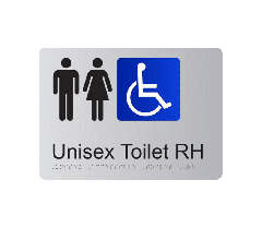 Unisex Accessible RH Anodised Aluminium Braille Sign