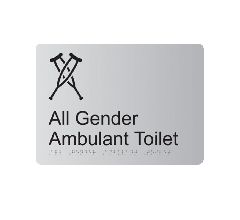 All Gender Ambulant Anodised Aluminium Braille Sign
