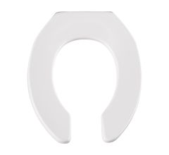 White Vandal Resistant Open Front Toilet Seat