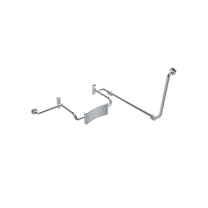 Vandal Resistant SS Backrest with 90° LHS Grab Rail Set | Britex