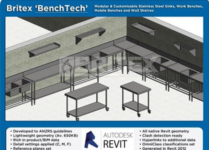 Revit Families For Stainless Steel Benches, Sinks And Shelves