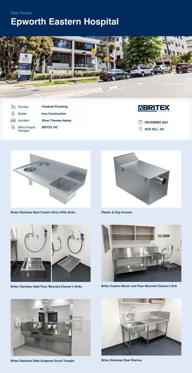 stainless steel benches and sinks